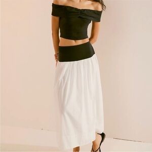 Free People Black and White Skirt Set